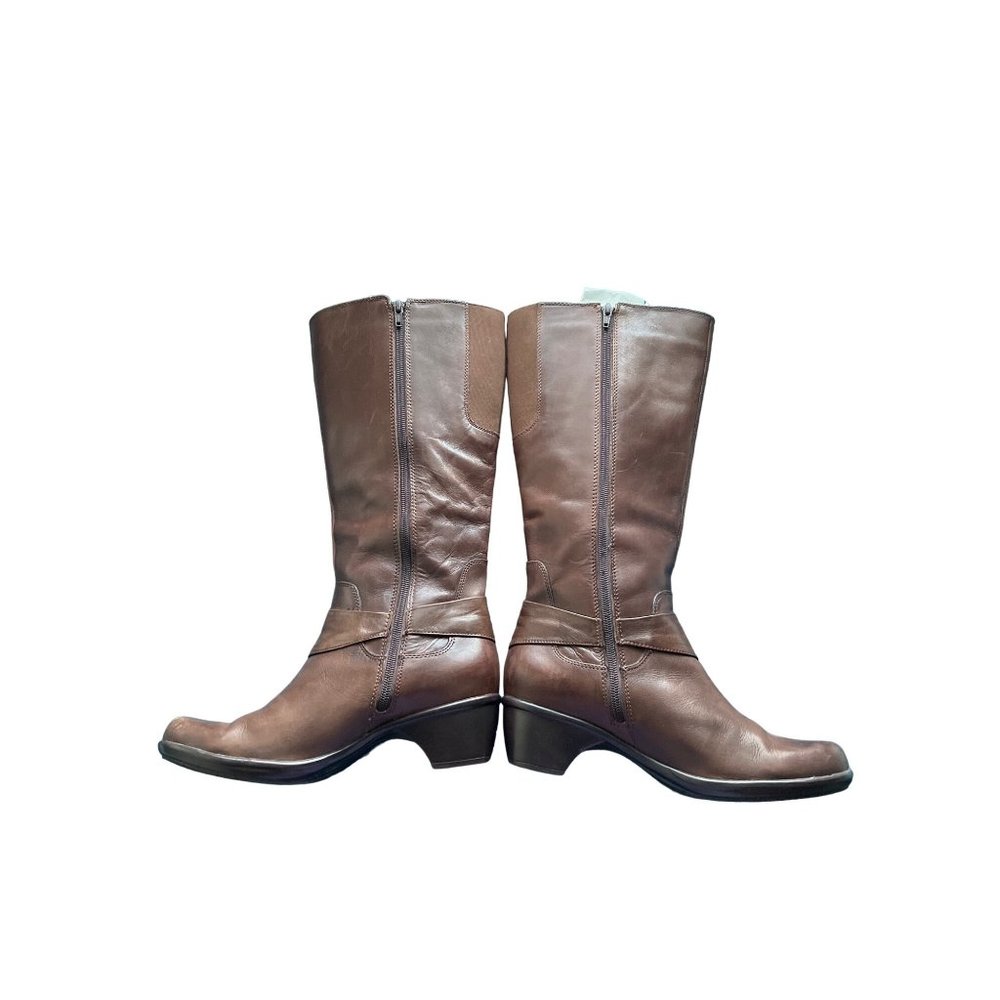 Clarks brown mid calf leather boot size 10m